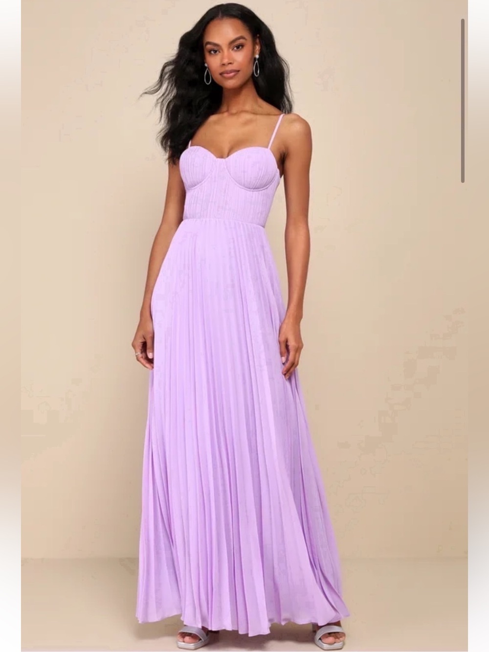 Lulus Elegant Lavender Pleated Dress